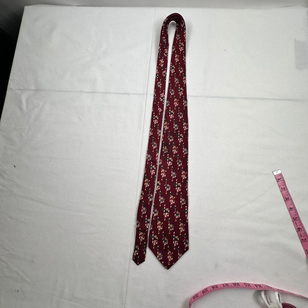 Christmas Tie Necktie Holiday Teddy Bear Candy‎ Cane Silk by Croft and Barrow